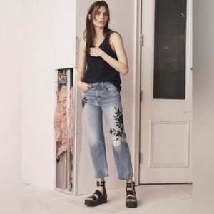 Ramona Embroidered Marilyn Crop Jeans